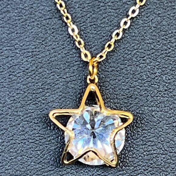 Wish Upon A Star Gold Necklace with Swarovski Crystals - Picture 6 of 11